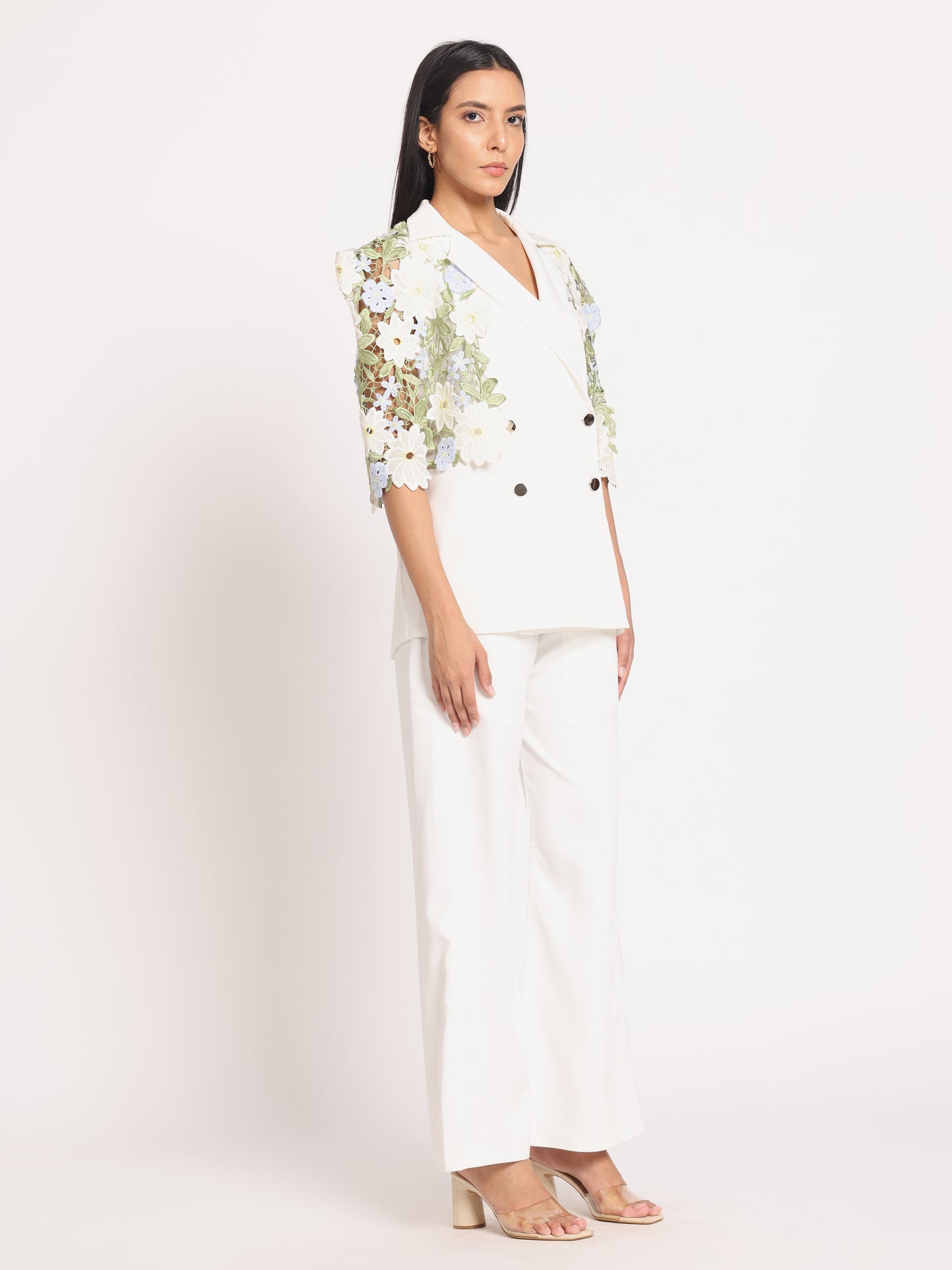LACE DETAIL LIGHT BLAZER SET