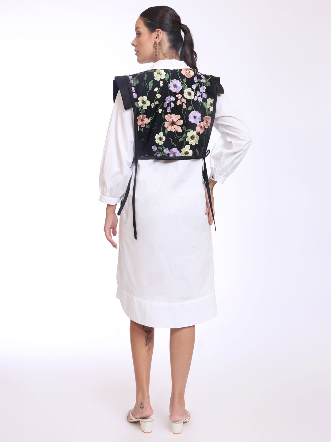 3D FLOWER VEST DRESS