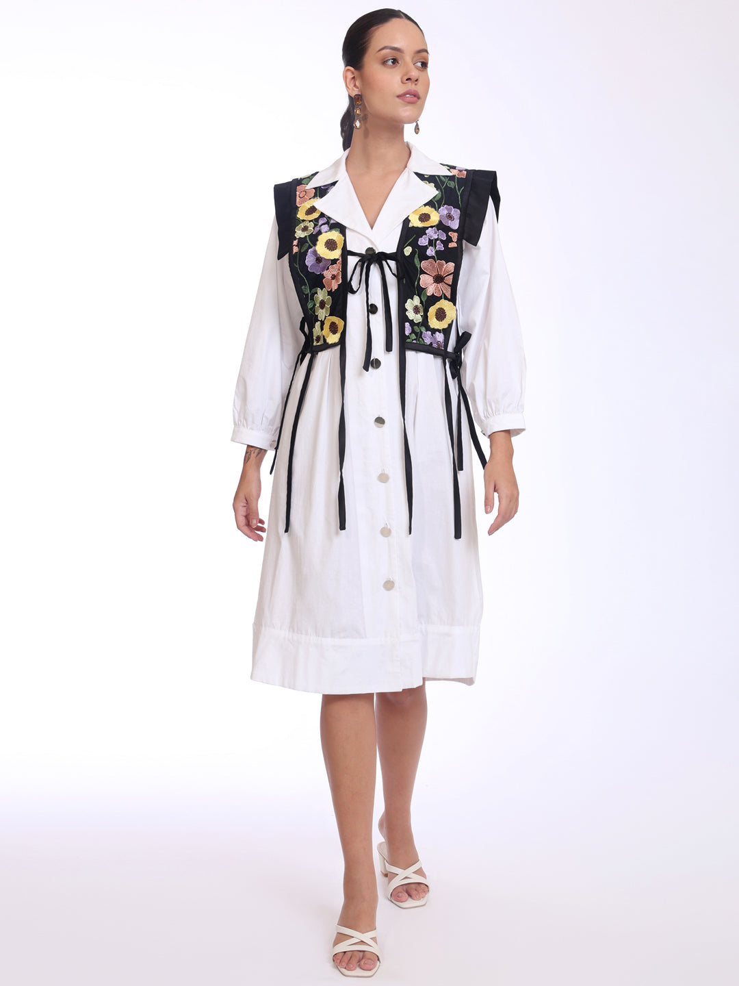 3D FLOWER VEST DRESS