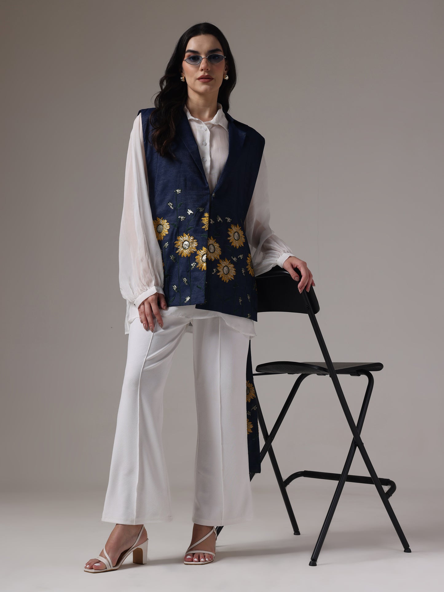 EMBROIDERED DENIM OVERLAY