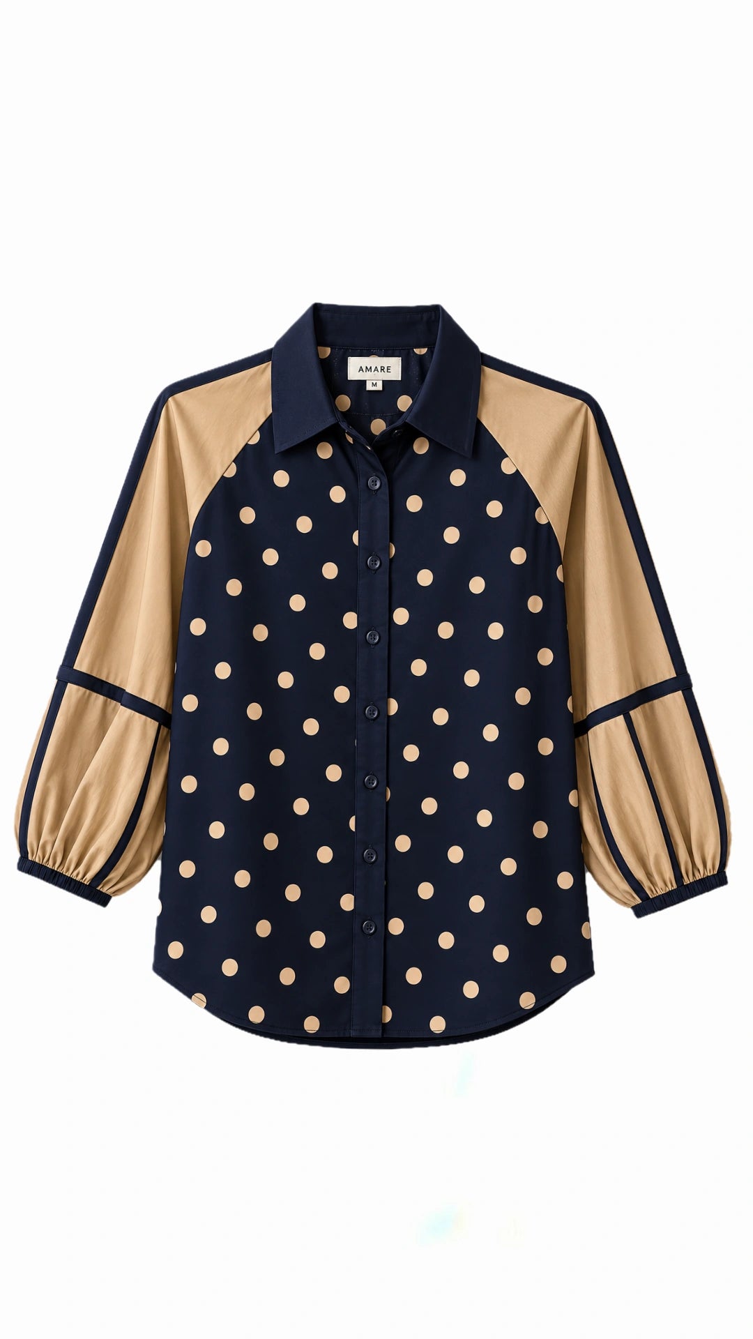Woven printed shirt with statement sleeve