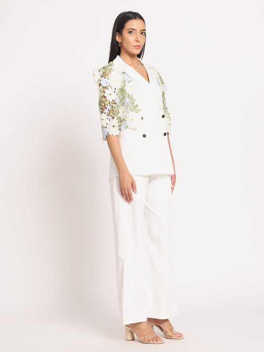 LACE DETAIL LIGHT BLAZER SET