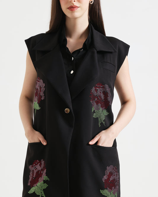 ROSE RHINESTONES BLAZER