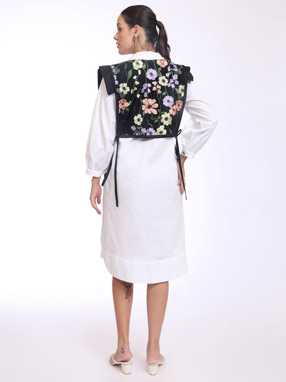 3D FLOWER VEST DRESS