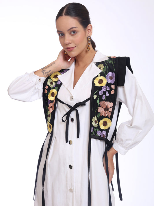 3D FLOWER VEST DRESS
