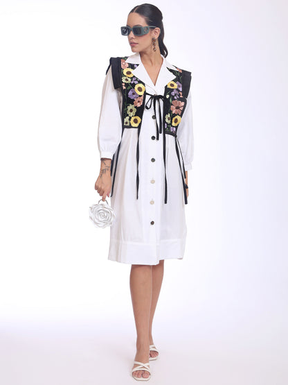 3D FLOWER VEST DRESS