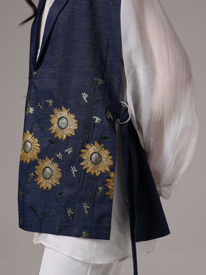 EMBROIDERED DENIM OVERLAY