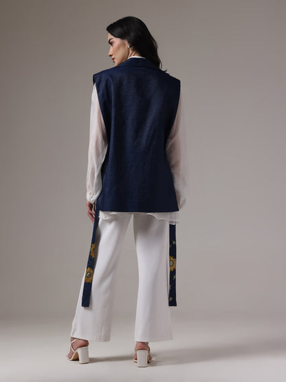 EMBROIDERED DENIM OVERLAY COORD