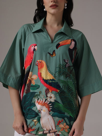 JUNGLE EMBROIDERED SHIRT