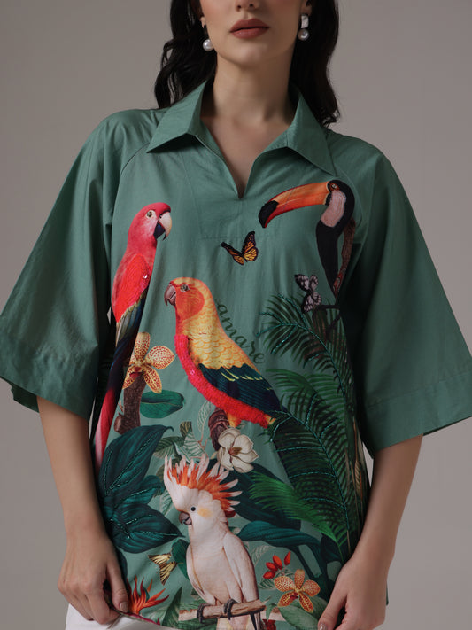 JUNGLE EMBROIDERED SHIRT