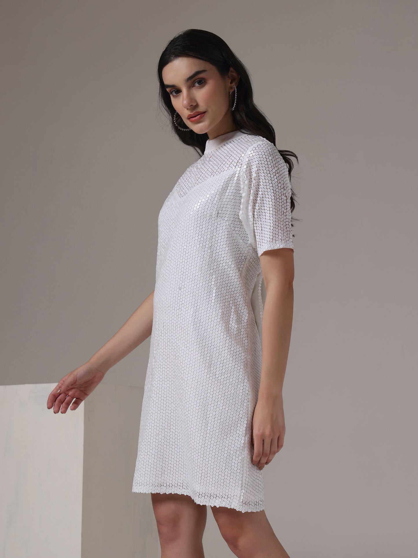 SEQUIN DRESS WITH BOW