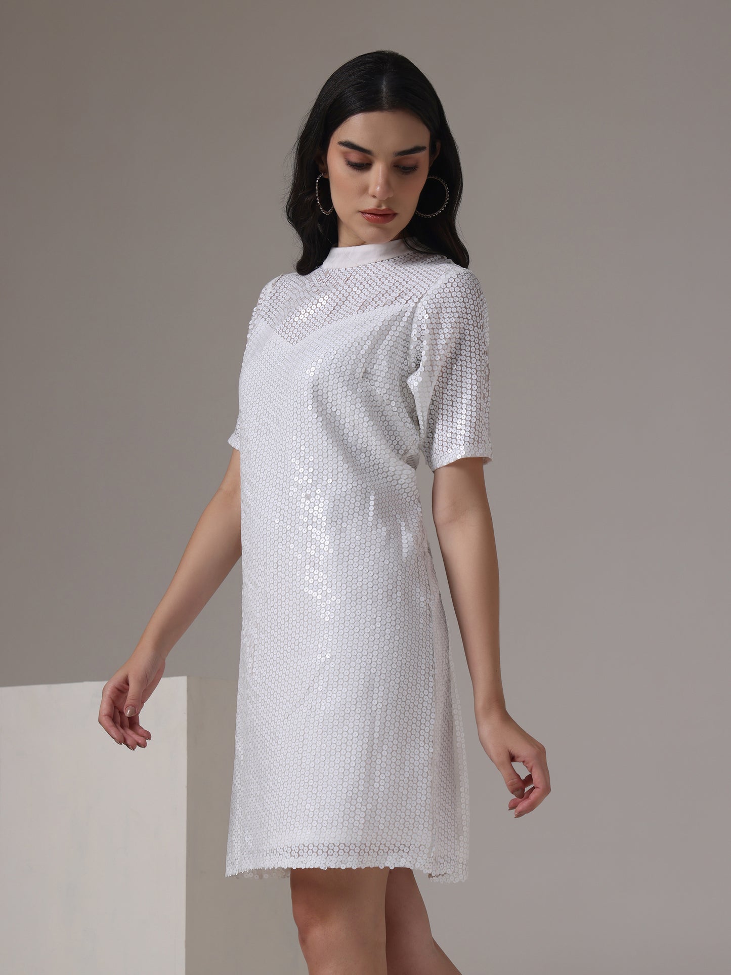 SEQUIN DRESS WITH BOW