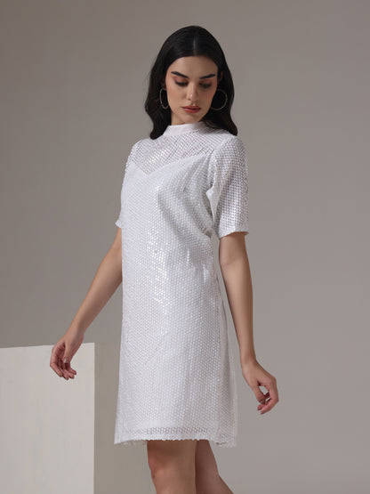 SEQUIN DRESS WITH BOW