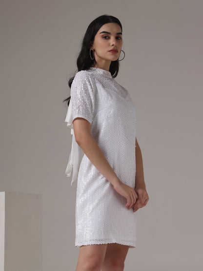 SEQUIN DRESS WITH BOW