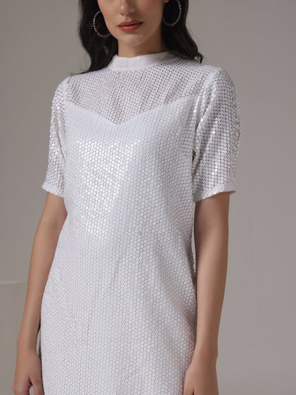 SEQUIN DRESS WITH BOW