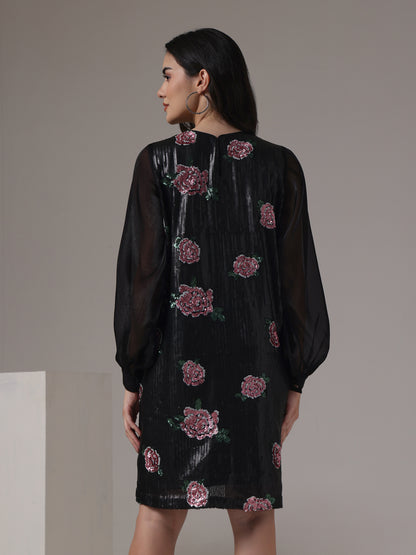 SEQUIN ROSE DRESS