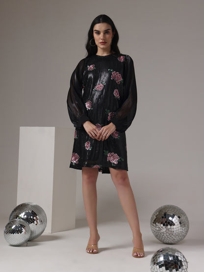 SEQUIN ROSE DRESS
