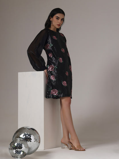SEQUIN ROSE DRESS