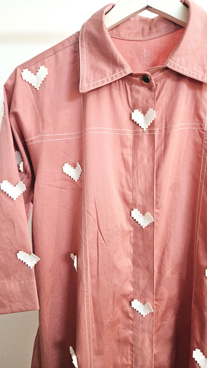 3D HEARTS MIDI WITH PLEATS