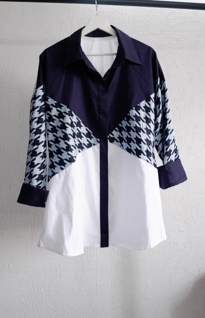 HOUNDSTOOTH INSERT SHIRT