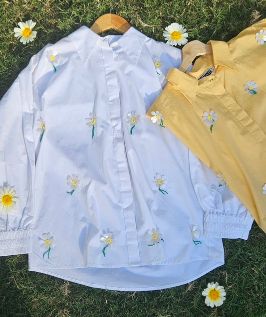 EMBROIDERED DAISY SHIRT