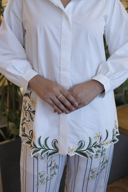 Placement embroidered shirt