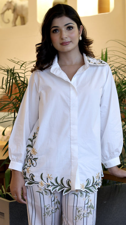 Placement embroidered shirt