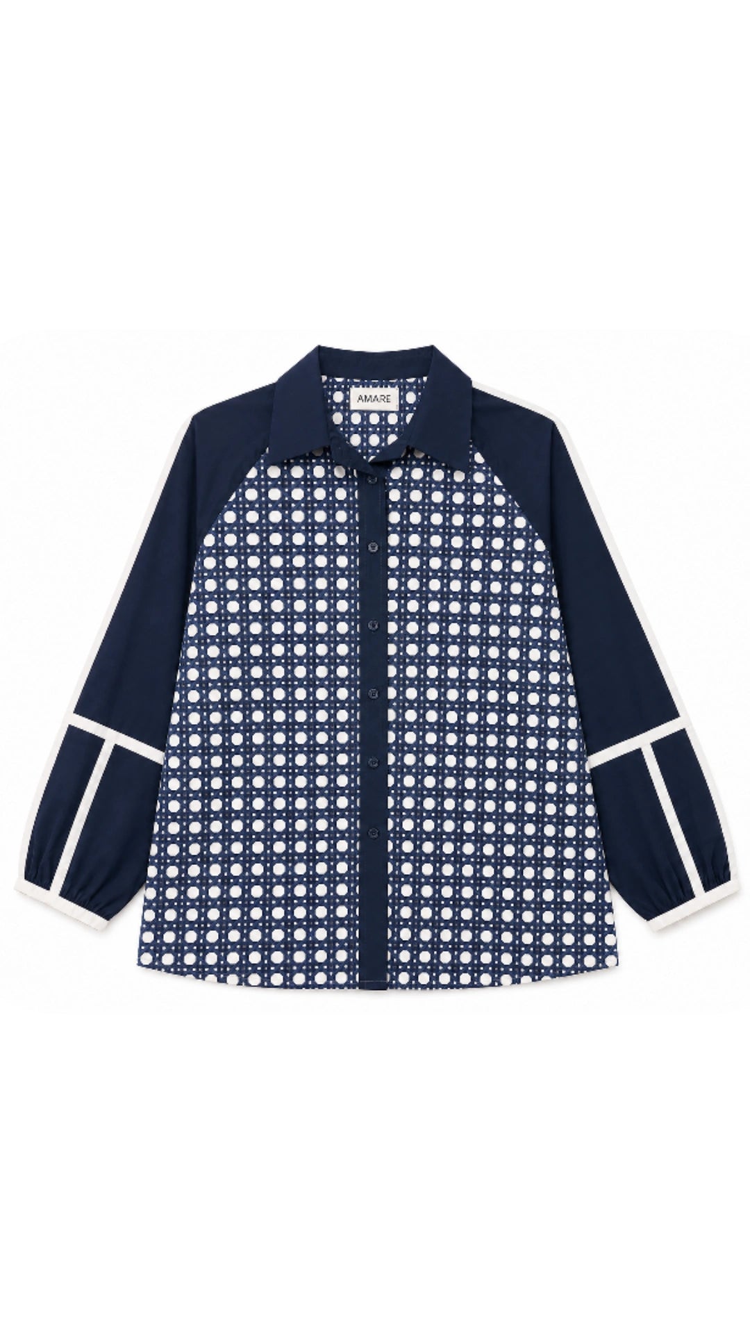 Woven printed shirt with statement sleeve