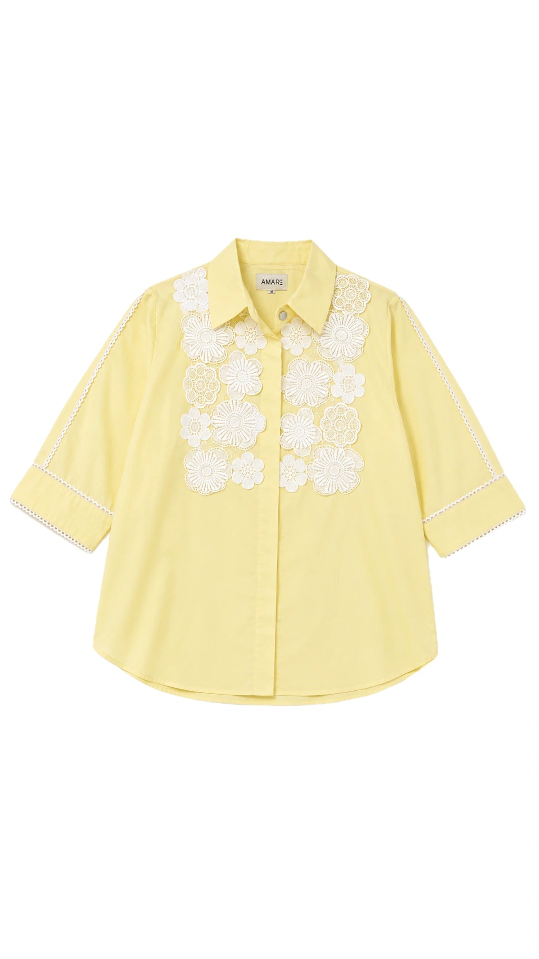 3D floral embroidered shirt
